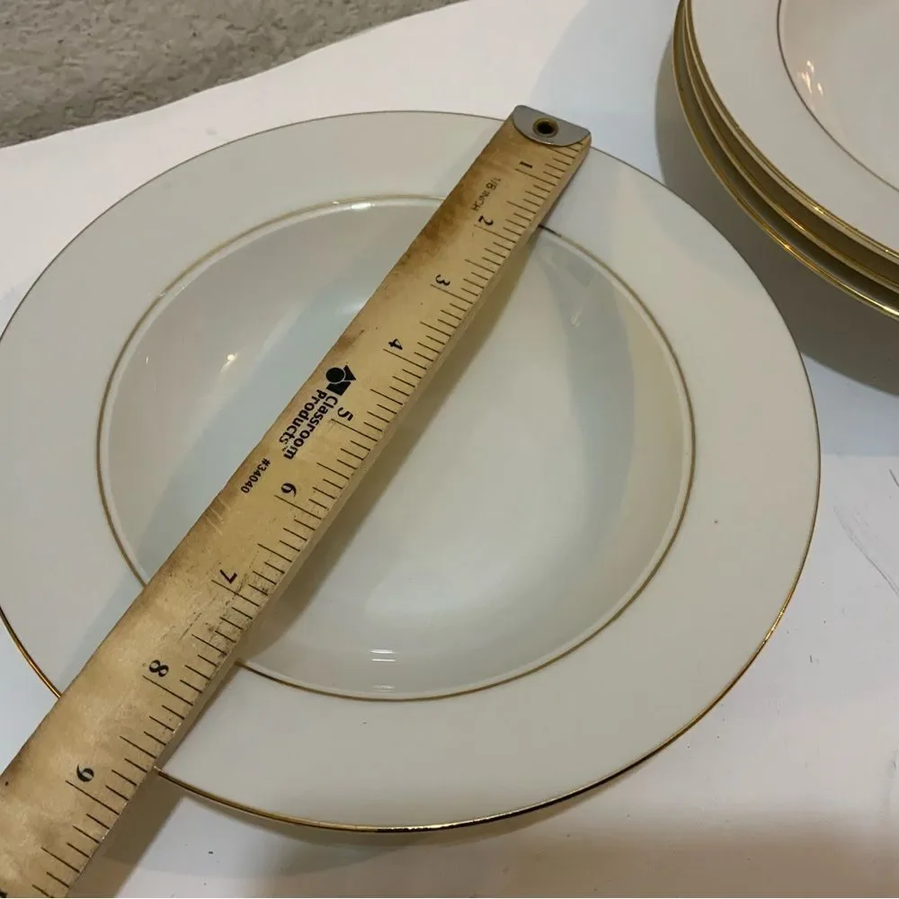 New Set of 4 Lynns Stoneware ANNIVERSARY GOLD Soup Bowls G26